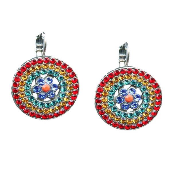 Mariana Earrings Fab Siam, Topaz, Blue Zircon, Sapphire & Orange Opal Austrian Crystals Fantasy Nirvana Coll.