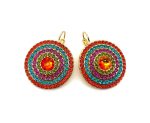 Mariana Earrings Tiger Lily Icons Coll. Adorable Orange, Plum Purple, Aqua Blue & Grass Green Austrian Crystals