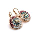 Earrings By Mariana Woman Snail Shaped Rose and Opal Swarovski Crystals - Image 3