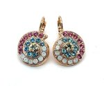 Earrings By Mariana Woman Snail Shaped Rose and Opal Swarovski Crystals