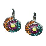 Mariana Earrings Snail Shaped Sun, Blue Zircon, Fuchsia & Yellow Opal Austrian Crystals Masai Africa Coll. - Image 2