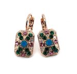 Earrings By Mariana Woman Exquisite Emerald and Opal Swarovski Crystals - Image 2