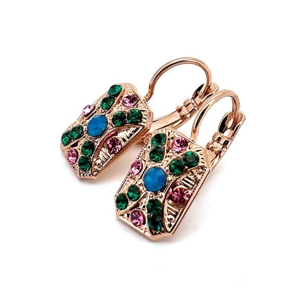 Earrings By Mariana Woman Exquisite Emerald and Opal Swarovski Crystals