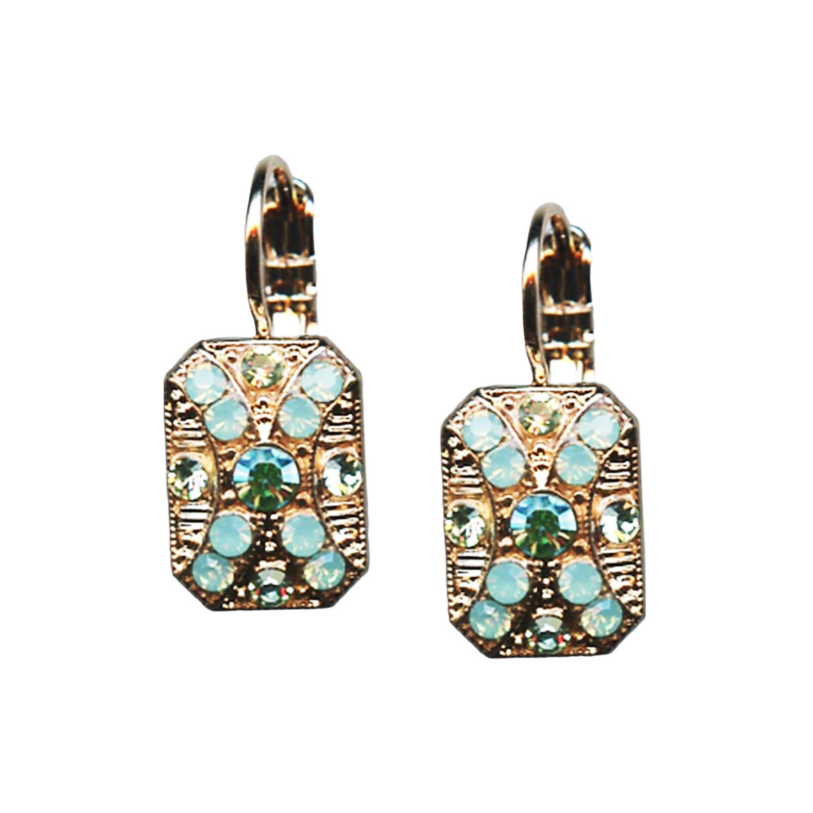 E-1080-2-390-RG6(1) Earrings By Mariana Woman Timeless Opal and Peridot Swarovski Crystals - Image 1