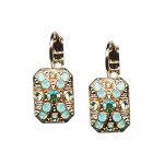 Earrings By Mariana Woman Timeless Opal and Peridot Swarovski Crystals - Image 2
