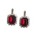 Mariana Earrings Luxurious Siam & Clear Austrian Crystals My Treasures Coll. - Image 3