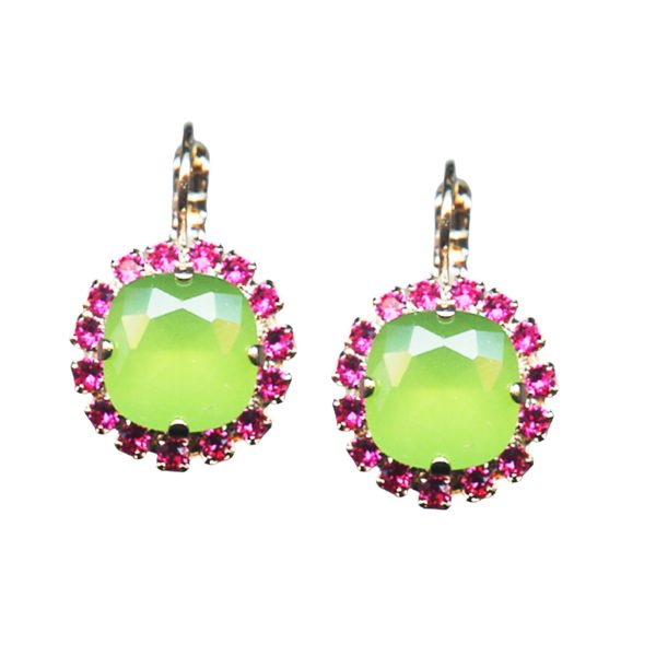 Mariana Earrings Stunning Lime & Fuchsia Austrian Crystals My Treasures Coll.