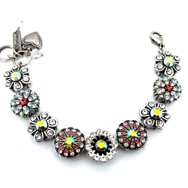 Bracelet By Mariana Woman Glamorous Rose Peach and Vitrail Swarovski Crystals