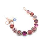 Bracelet By Mariana Nirvana Coll. Lovely Rose, Indian Pink, Peridot & Peach Swarovski Crystals - Image 3