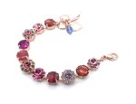 Bracelet By Mariana Nirvana Coll. Lovely Rose, Indian Pink, Peridot & Peach Swarovski Crystals - Image 2