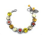 Bracelet By Mariana Ambrosia Coll. Floral Citrine, Honey Amber, Yellow, Hyacinth, & White Opal Austrian Crystals - Image 2