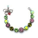 Bracelet By Mariana Gypsy Soul Coll. Rose and Period Green Swarovski Crystals