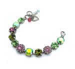 Bracelet By Mariana Gypsy Soul Coll. Rose and Period Green Swarovski Crystals - Image 2