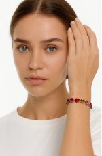 Bracelet By Mariana Woman Charming Hyacinth, Fuchsia and Siam Swarovski Crystals - Image 3