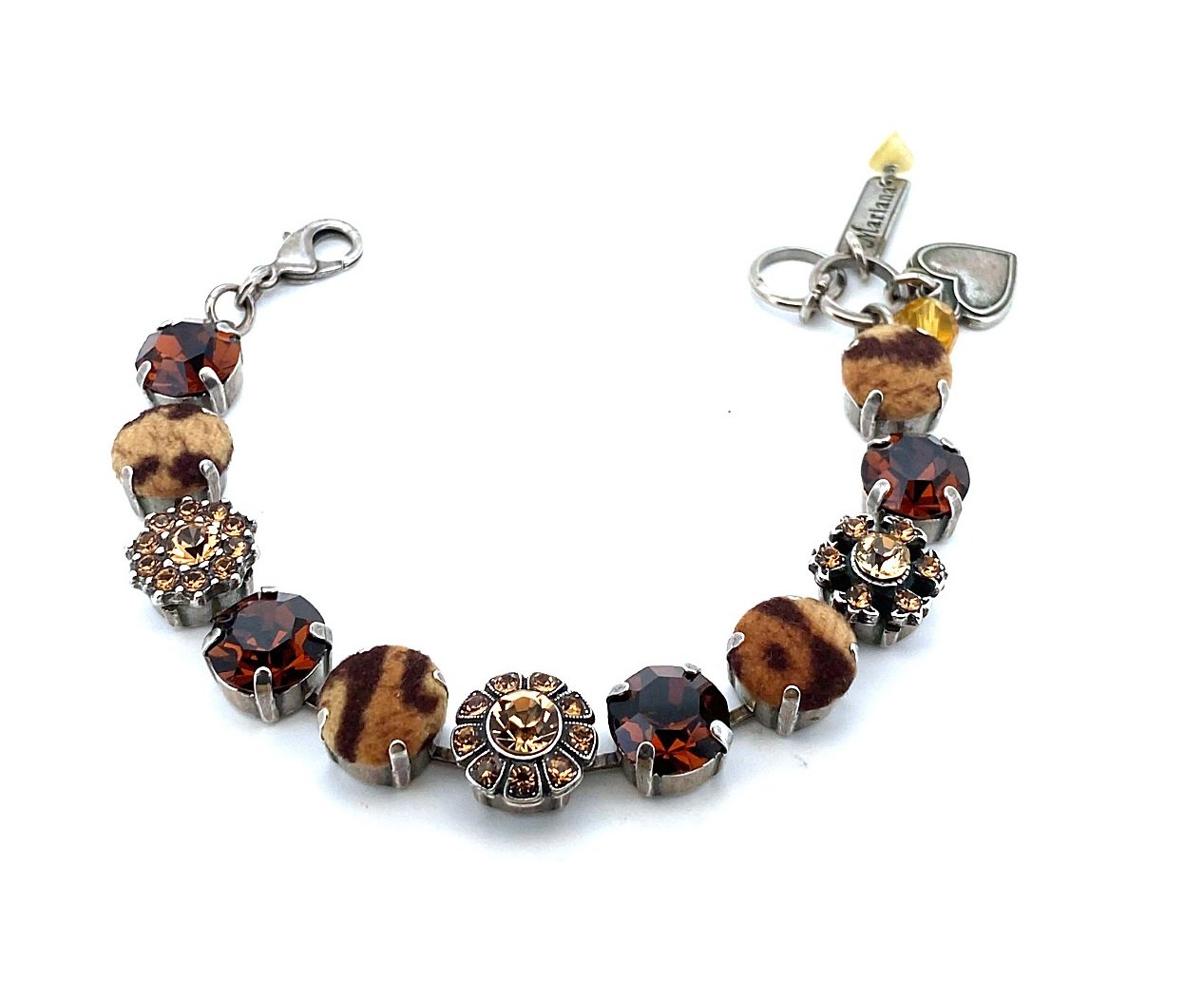 B-4174-7220-SP (3) Bracelet By Mariana Woman Smoked and Colorado Topaz Swarovski Crystals - Image 1