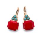 Earrings By Mariana Woman Beautiful Synthetic Coral and Turquoise Swarovski Crystals