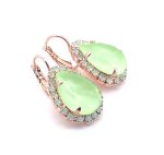 Earrings By Mariana Caribbean Life Coll. Mint and Pacific Opal Swarovski Crystals - Image 3