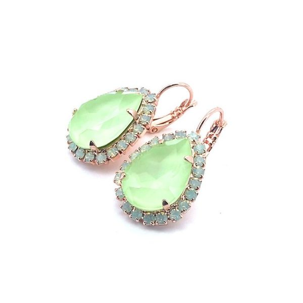 Earrings By Mariana Caribbean Life Coll. Mint and Pacific Opal Swarovski Crystals