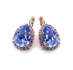 Earrings By Mariana St Lucia Caribbean Life Coll. Elegant Tanzanite & Provence Lavender Austrian Crystals - Image 3