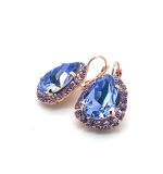 Earrings By Mariana St Lucia Caribbean Life Coll. Elegant Tanzanite & Provence Lavender Austrian Crystals