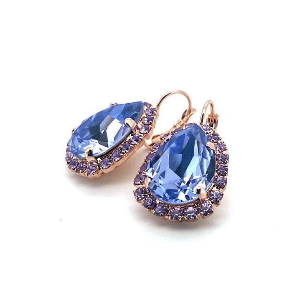 Earrings By Mariana St Lucia Caribbean Life Coll. Elegant Tanzanite & Provence Lavender Austrian Crystals