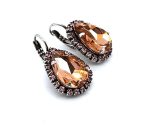 Earrings By Mariana Woman Lovely Rose and Padparadscha Swarovski Crystals - Image 3
