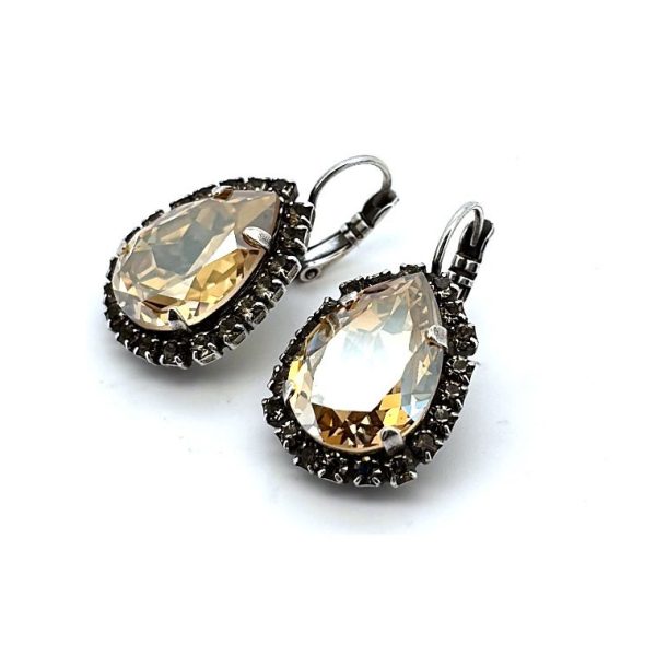 Earrings By Mariana Woman Elegant Golden Shadow Swarovski Crystals