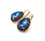Earrings By Mariana Woman Elegant Sun Kissed Plum and Amethyst Swarovski Crystals
