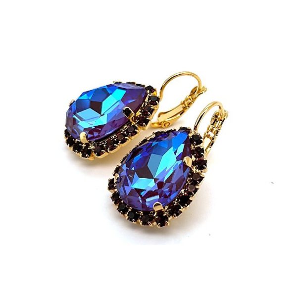 Earrings By Mariana Woman Elegant Sun Kissed Plum and Amethyst Swarovski Crystals