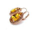 Mariana Earrings Stunning Fire Opal & Golden Shadow Austrian Crystals Caramel The Sweet Life Coll. - Image 3