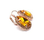 Mariana Earrings Stunning Fire Opal & Golden Shadow Austrian Crystals Caramel The Sweet Life Coll. - Image 2