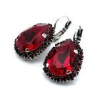 Earrings By Mariana Woman Stunning Ruby Red Swarovski Crystals