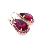 Earrings By Mariana Woman Adorable Fuchsia and Rose Swarovski Crystals - Image 2