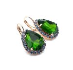 Earrings By Mariana Woman Glamorous Fern Green Swarovski Crystals - Image 3