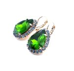 Earrings By Mariana Woman Glamorous Fern Green Swarovski Crystals