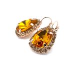 Earrings By Mariana My Treasures Coll. Fashionable Copper & Golden Shadow Swarovski Crystals