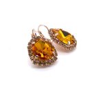 Earrings By Mariana My Treasures Coll. Fashionable Copper & Golden Shadow Swarovski Crystals - Image 2