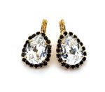 Earrings By Mariana Woman Elegance Clear and Jet Black Swarovski Crystals