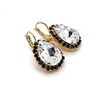 Earrings By Mariana Woman Elegance Clear and Jet Black Swarovski Crystals - Image 3