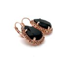 Earrings By Mariana Woman Luxurious Jet and Peach Swarovski Crystals - Image 3