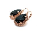 Earrings By Mariana Woman Luxurious Jet and Peach Swarovski Crystals - Image 2