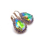 Earrings By Mariana Woman Shimmering Paradise Shine and Violet Swarovski Crystals - Image 2