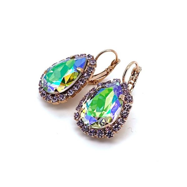 Earrings By Mariana Woman Shimmering Paradise Shine and Violet Swarovski Crystals