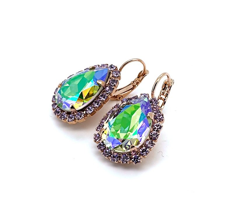 E-1098-3-371200-RG6 (3) Earrings By Mariana Woman Shimmering Paradise Shine and Violet Swarovski Crystals - Image 1