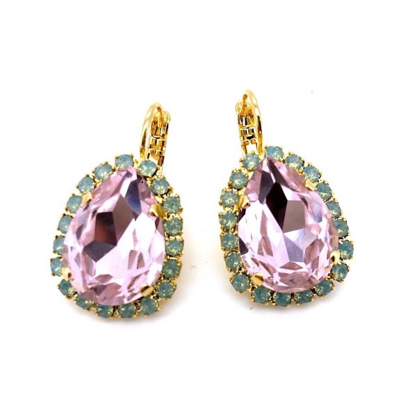 Earrings By Mariana Woman Charming Rose and Pacific Opal Swarovski Crystals