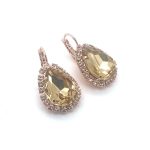 Earrings By Mariana Woman Precious Topaz and Silk Swarovski Crystals - Image 2