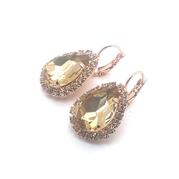 Earrings By Mariana Woman Precious Topaz and Silk Swarovski Crystals
