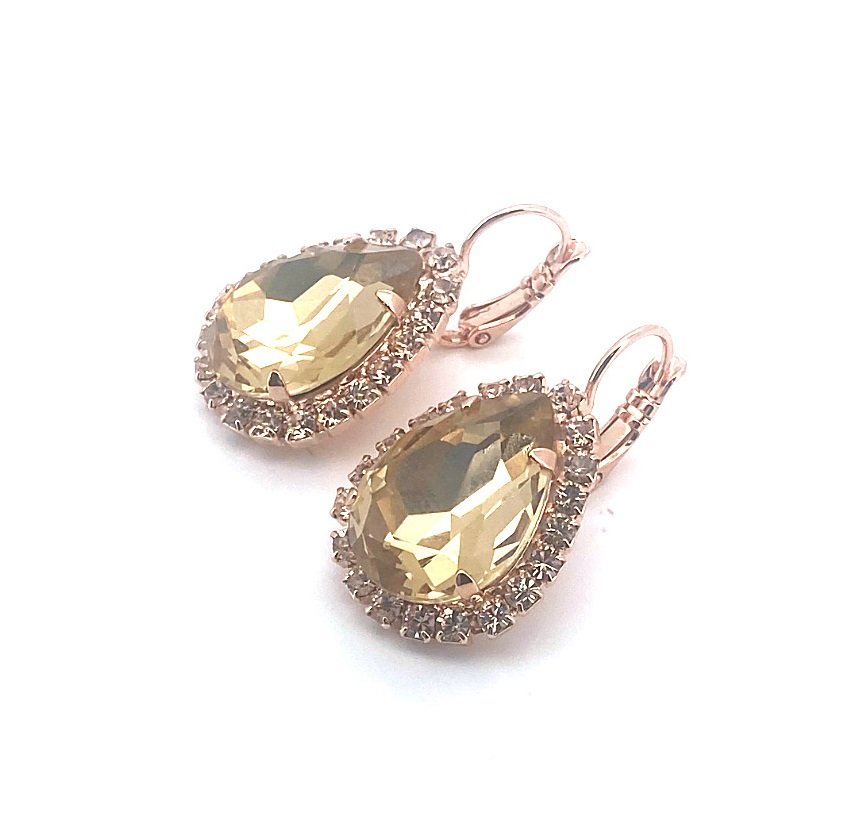 E-1098-3-391246-RG6 (3) Earrings By Mariana Woman Precious Topaz and Silk Swarovski Crystals - Image 1
