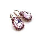 Earrings By Mariana Woman Sassy Fuchsia and Lt Rose Swarovski Crystals - Image 2