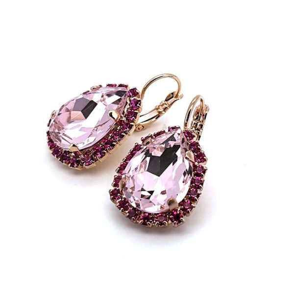 Earrings By Mariana Woman Sassy Fuchsia and Lt Rose Swarovski Crystals